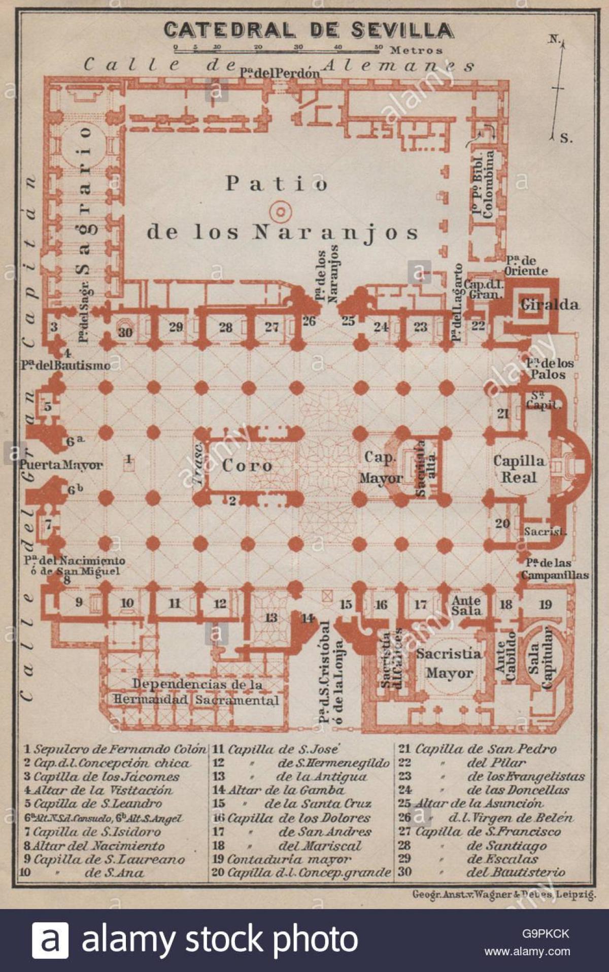 Karte von der Kathedrale von Sevilla