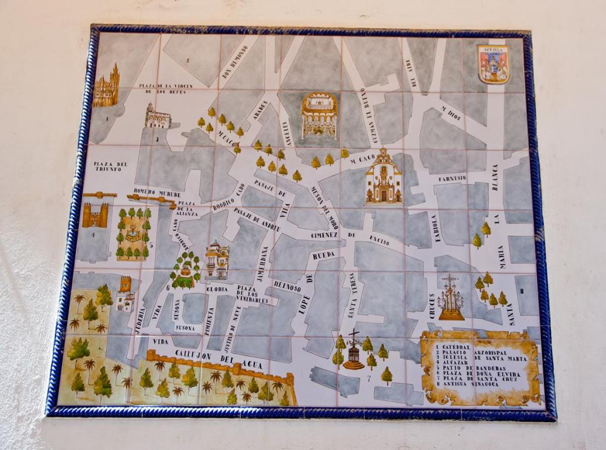 Karte der jüdischen Viertel von Sevilla