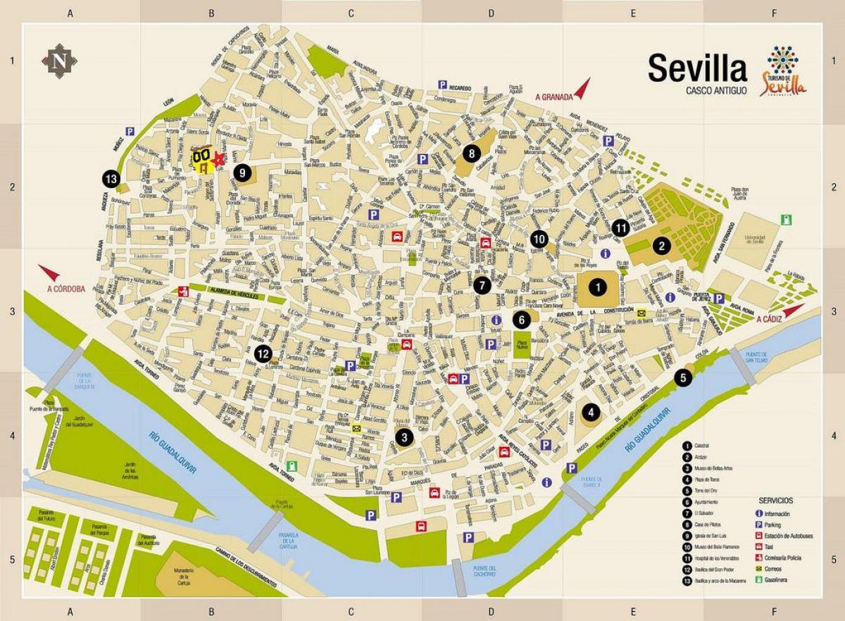 Sevilla auf der Karte