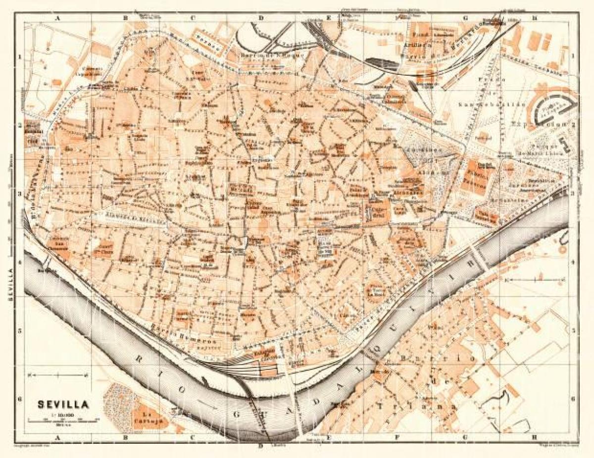 Karte der Altstadt von Sevilla, Spanien