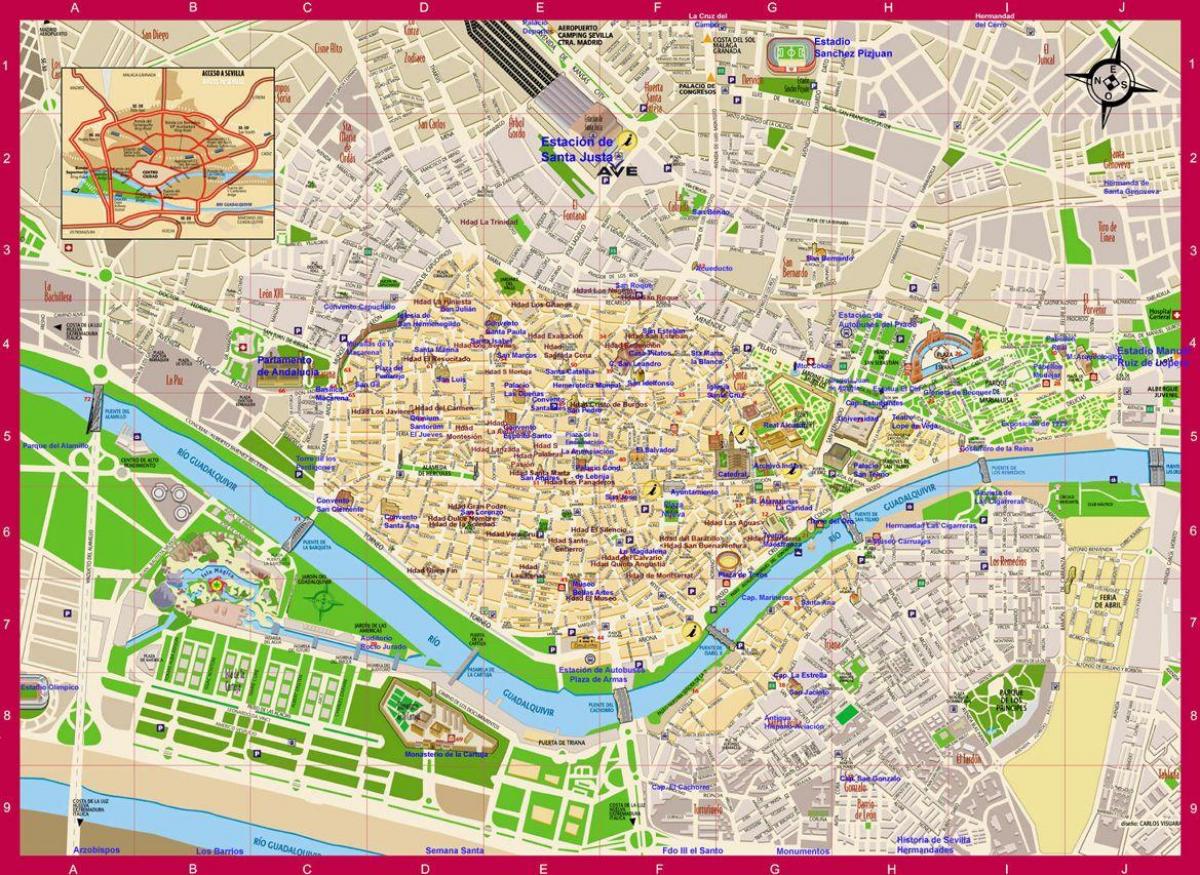Karte von Sevilla-Bereich