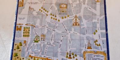 Karte der jüdischen Viertel von Sevilla