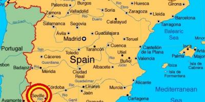 Karte von Spanien zeigt, Sevilla