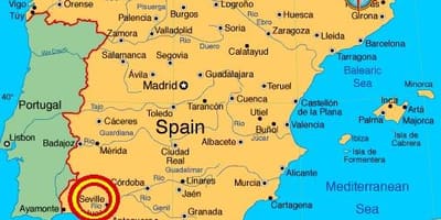 Sevilla espana map